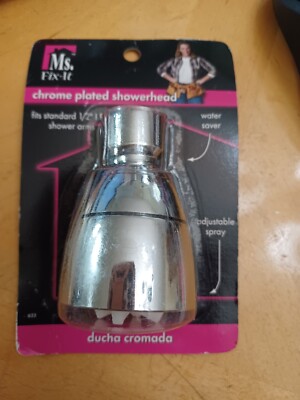 Ms. Fix-it Chrome Plated Shower Head fits 1/2'' I. P. S. shower arms