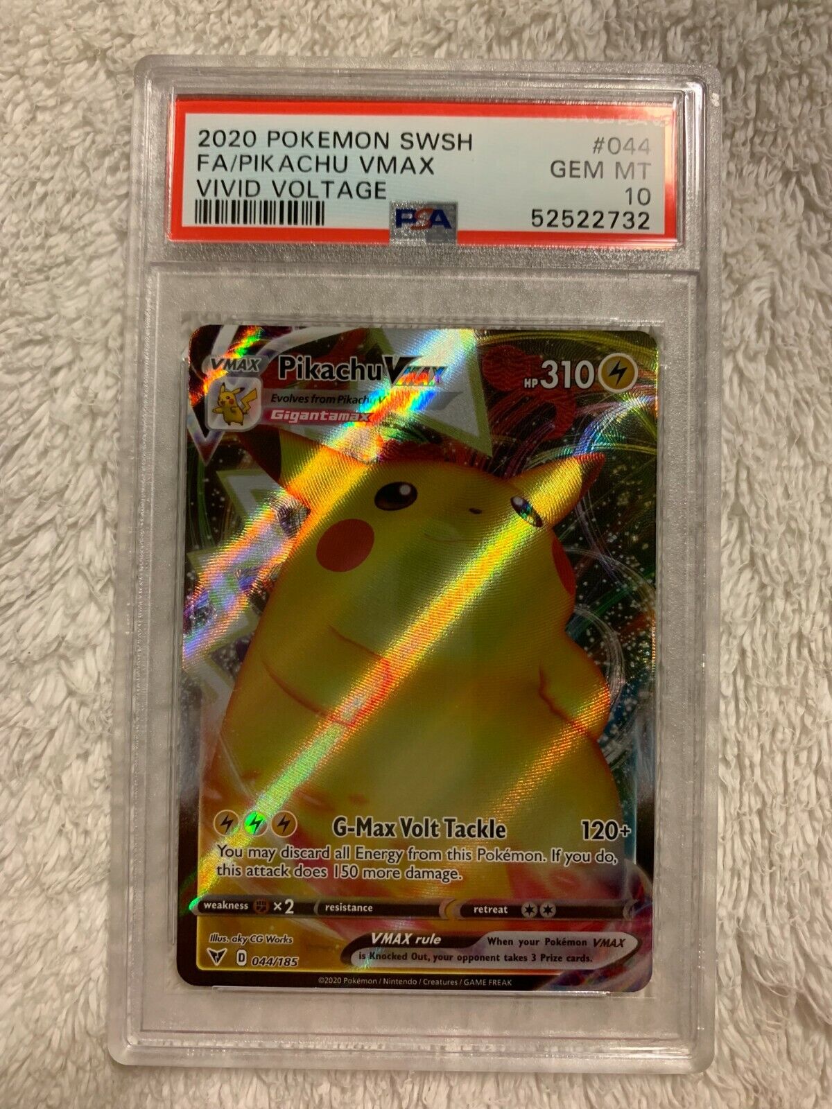 PSA 10 Pokemon Vivid Voltage Ultra Rare Pikachu VMAX 044/185 PSA 10 Pokemon Vivid Voltage Ultra Rare Pikachu VMAX 044/185
