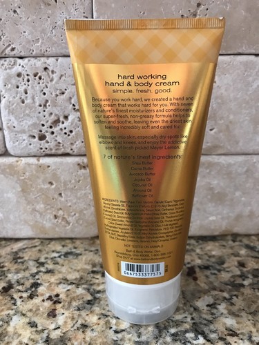 NEW BATH & BODY WORKS FRESH PICKED MEYER LEMON HARD WORKING HAND & BODY CREAM