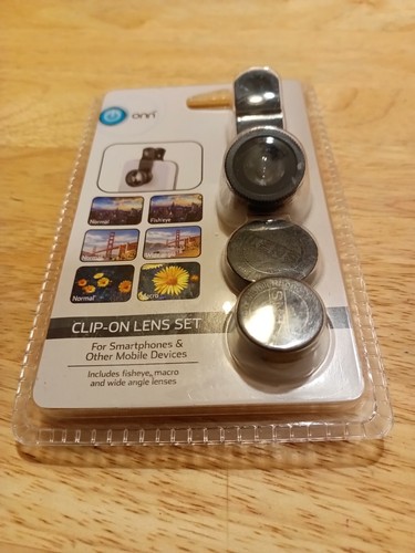 NEW Onn Cell Phone Clip-On 3-in-1 Telephoto Lens Set for Mobile Devices