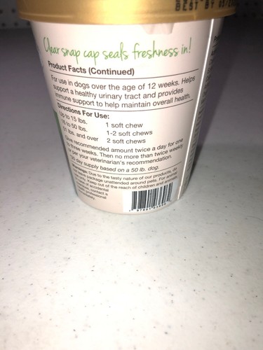 NaturVet CRANBERRY Relief and Echinacea Soft Chew Dog Urinary Tract 60 count Cup