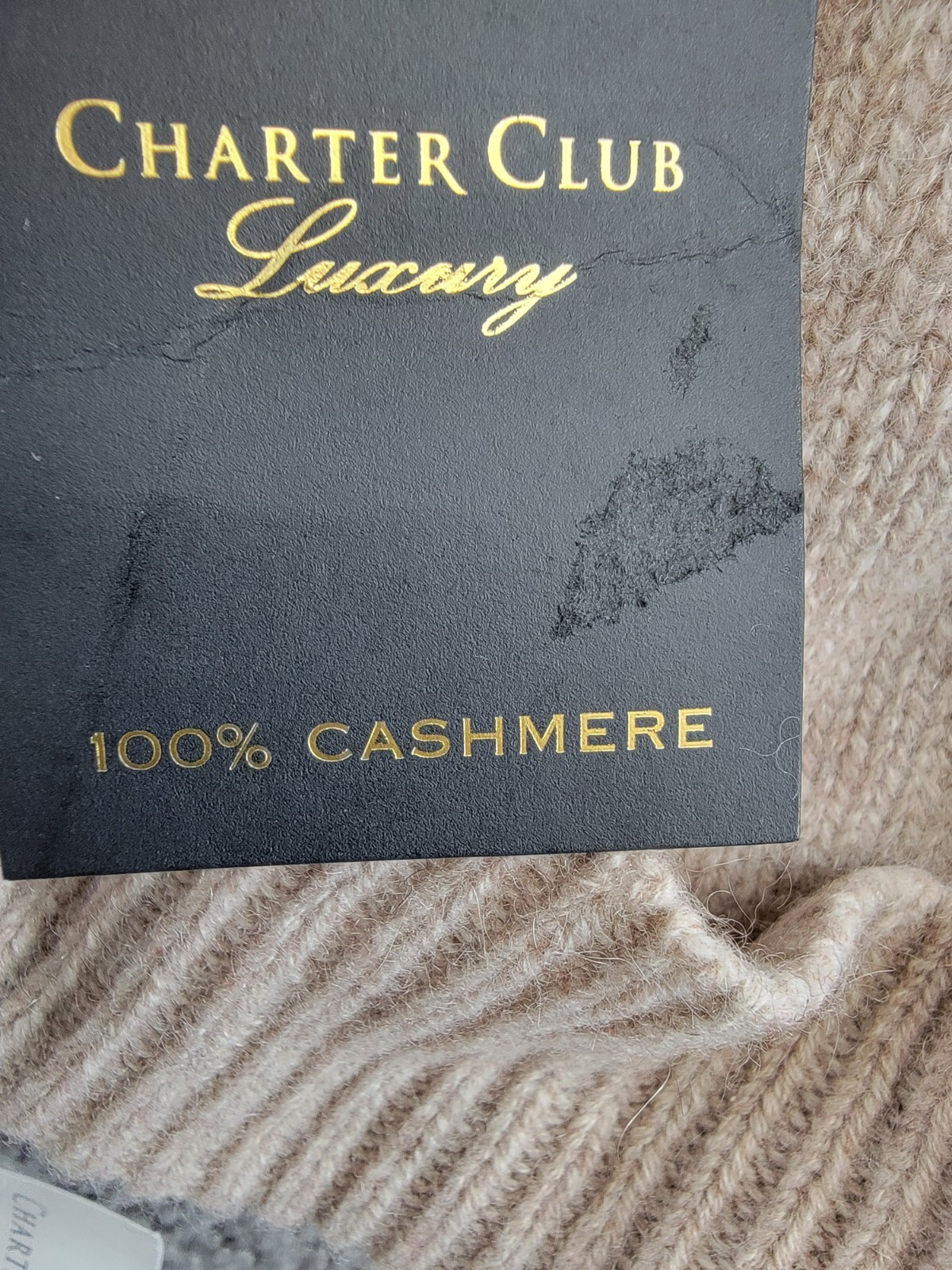 Charter Club 100% Cashmere Cuffed Beanie Women's One Size Taupe Heather - Picture 13 of 14