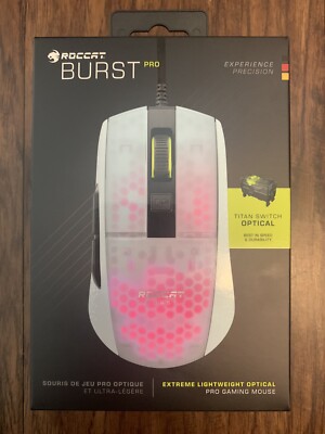 ROCCAT Burst Pro Lightweight Optical Gaming Mouse White ROC-11-748    ️