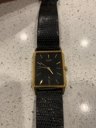 Citizen Quartz Watch Gold Tone Brown Leather 6031-S06291 SMW
