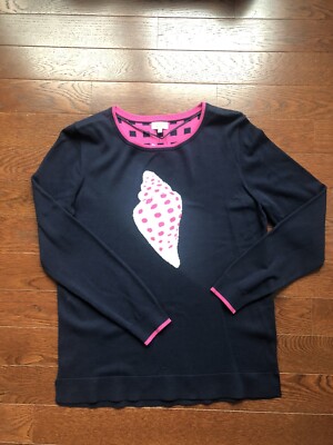 Crown & Ivy Women s Super Soft Sweater Size Large Navy Blue pullover crewneck