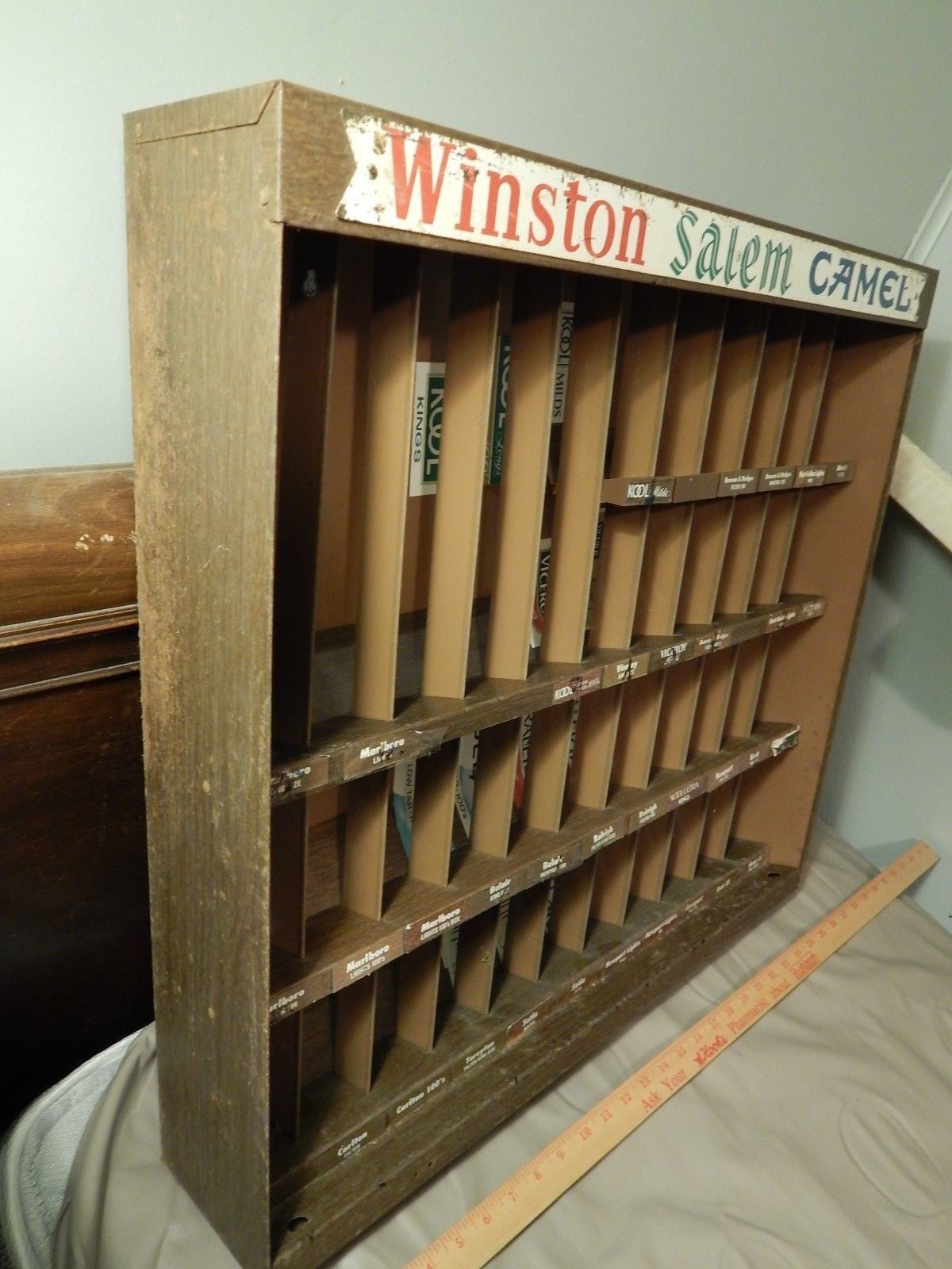 RJ Reynolds ~ Winston_Salem_Camel ~ Faux Wood METAL Cigarette DISPLAY BOX RACK