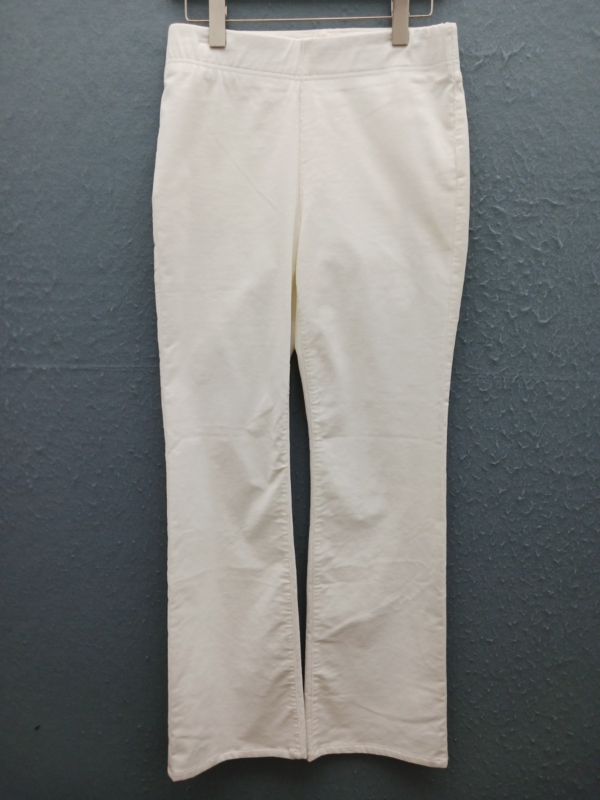 Soft Surroundings Women P Pants White Cotton Stretch Corduroy Bootcut Petite