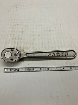 Vintage Old PROTO WF - 38 USA 1/2'' Drive Ratchet Socket Wrench Tool Pear Head