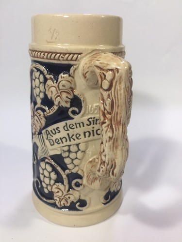 Aus dem Sinn die Sorgen, denke nicht an Morgen BEER STEIN Made In Germany