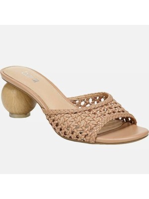 

BAR III Женские Бежевые Сандалии Cally Круглый Носок Скульптурный Каблук Слипоны Шлепанцы, Бежевый, 10005166500