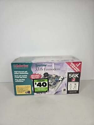 US ROBOTICS SPORTSTER FAX MODEM  33.6 Internal Vintage Sealed In Box.