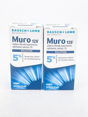 Bausch Lomb Muro 128 5% Ophthalmic Solution 0.5oz BB2025+ Lot of 2 bb 2026