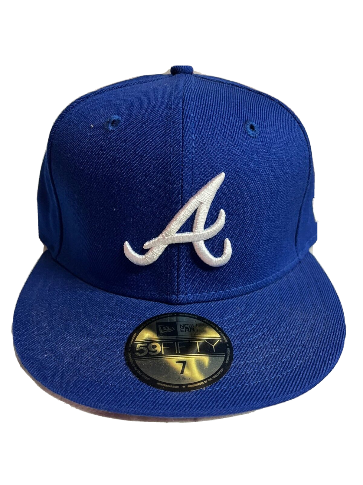 New Era Blue Atlanta Braves Men's 59Fifty Fitted Cap Size- 7 New Era Blue Atlanta Braves Men's 59Fifty Fitted Cap Size- 7