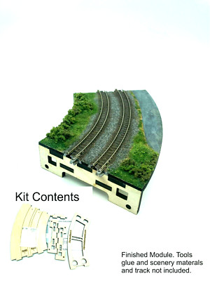 StackerMod-N model railroad module kit Fits Kato R282 and R249 curved track