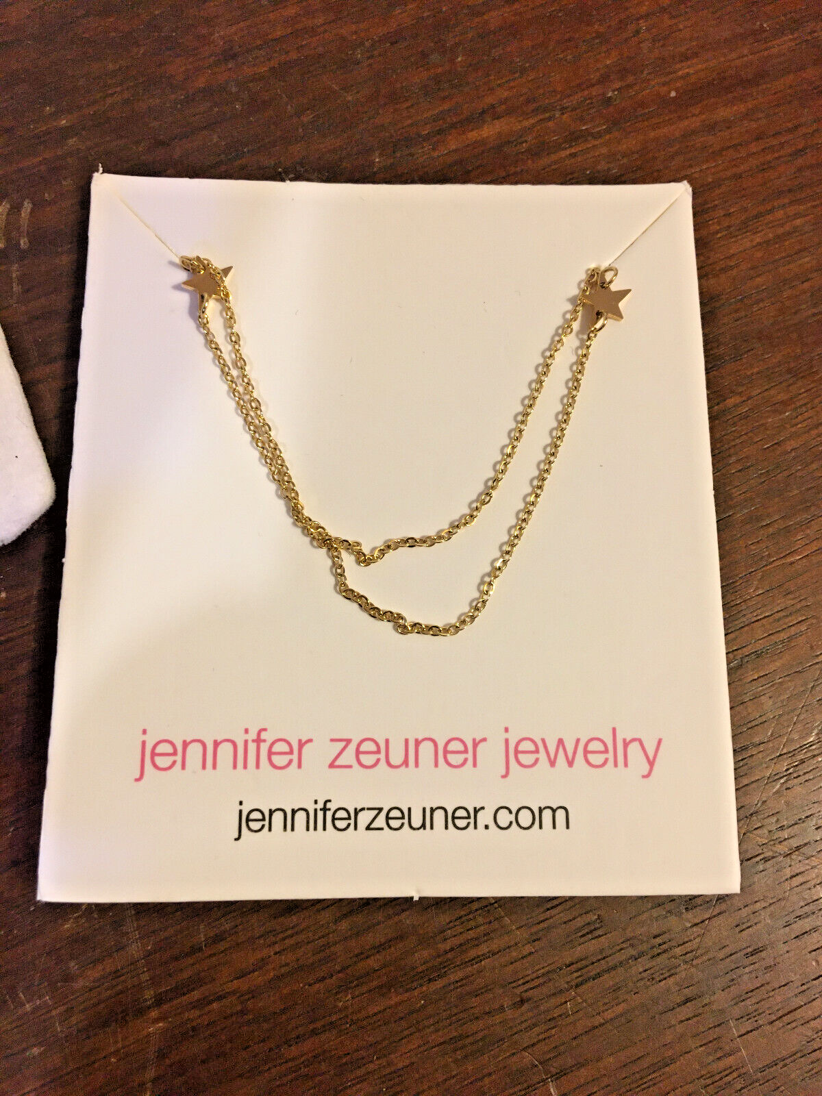 Jennifer Zeuner Jewelry JZJ Gold Tone Double Chain Star