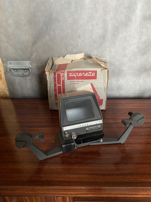 Ancienne Visionneuse Super 8 Muray Superette Noir & Gris + Boite Vintage #B884