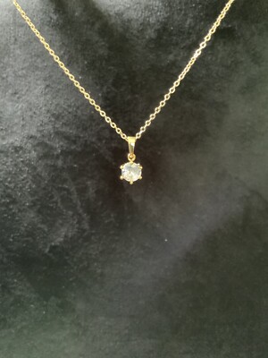 18K 18Ct Gold Filled Chain, Necklace & Diamond Swarovski Crystal Pendant Ref:257