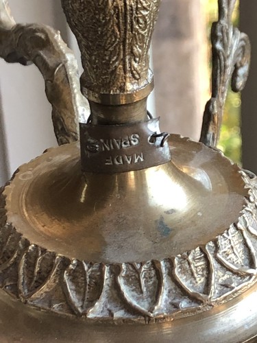 Vintage Brass and Crystal Chandelier, 5 Arms, Made in Spain