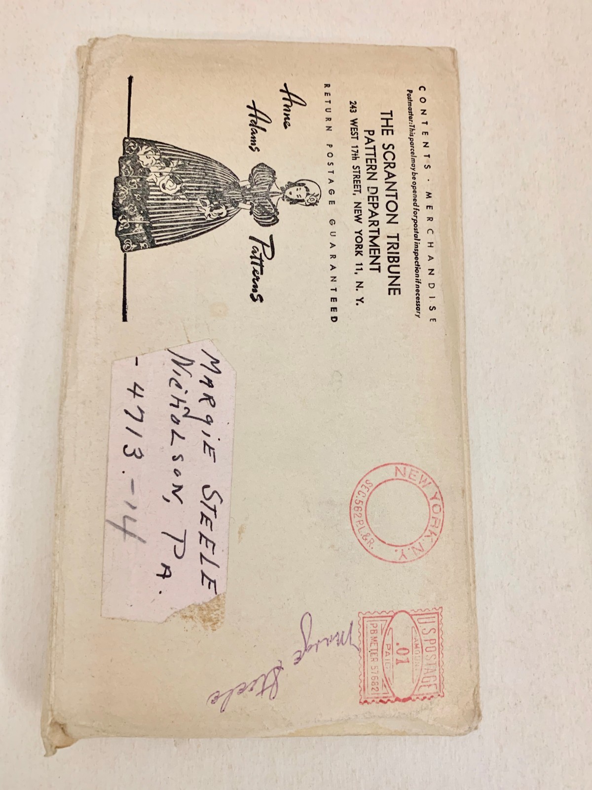 Vtg Sewing Pattern Anne Adams #4713 Size 14 Dress 1940s Complete UNUSED