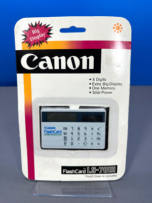CANON FLASHCARD FLASH CARD ELECTRONIC CALCULATOR LS-701H + CASE VTG NEW SEALED