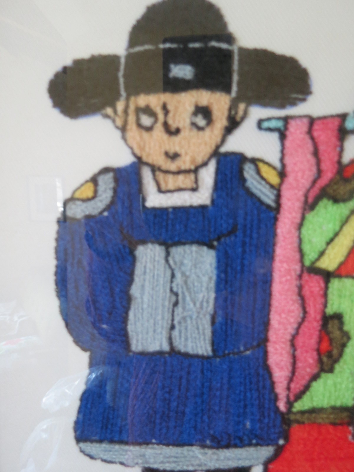 Japanese Costume Kimono Bride Groom Wedding Picture Art Fiber Crewel Needle