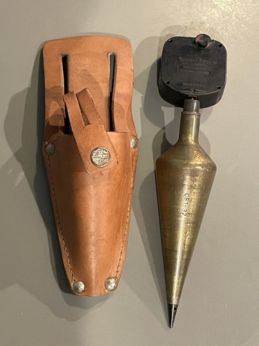 Vintage Brass Plumb Bob 32 Oz Removable Steel Tip 7-1/2