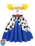 Sukyfecde Cowgirl Cowgirl Costume for Girls Dress up Toddler Kids Princess Dresses Halloween Dress Up Birthday Party Outfit 4-5t Yellow