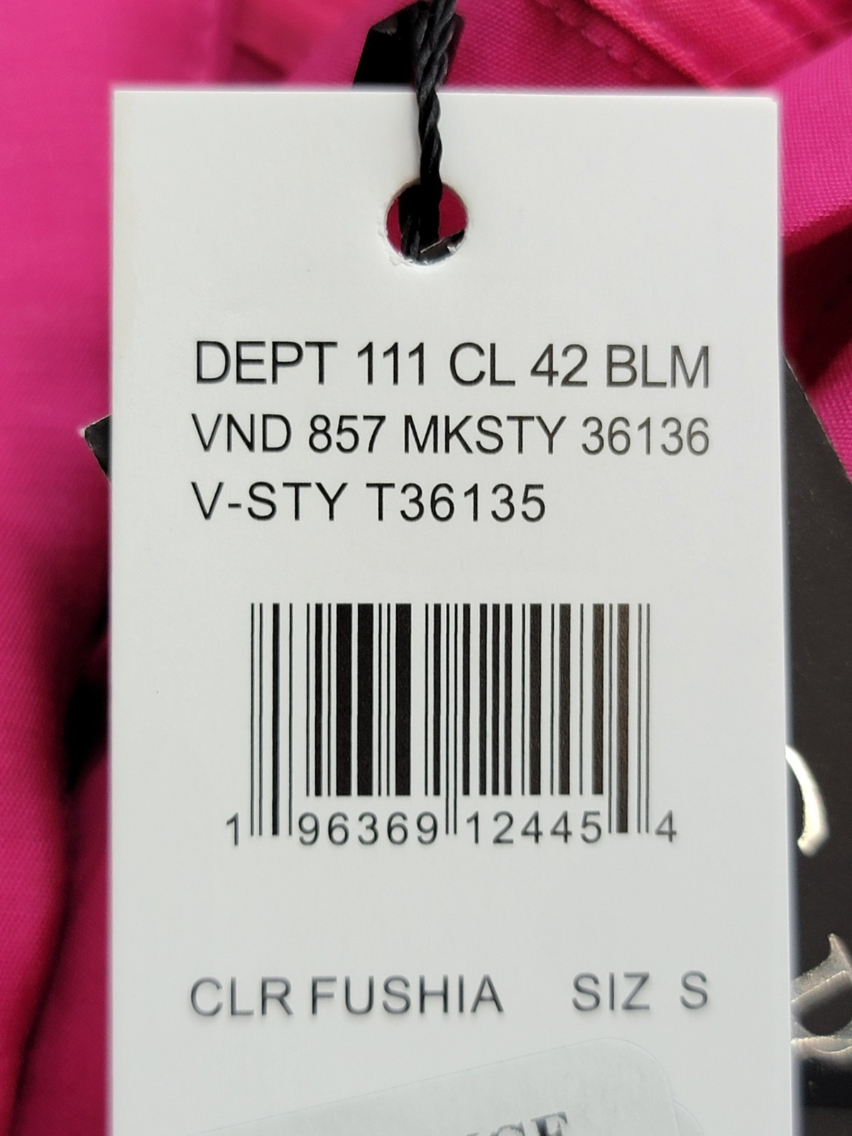 Gracia Faux Peal Trim Collar Top Women's S Fuchsia Button Front Placket L/S - Picture 14 of 14