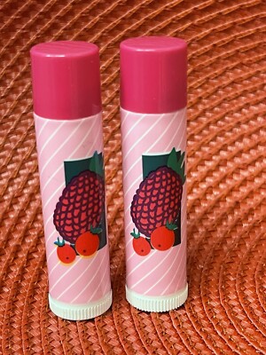 Lot of 2 Vintage Avon Juice Bar Lip Balm-Cranberry Raspberry flavor-NOS