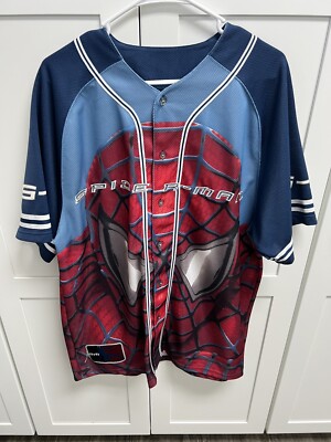 Vintage Spiderman Jersey Men's Large L 2003 Marvel Characters