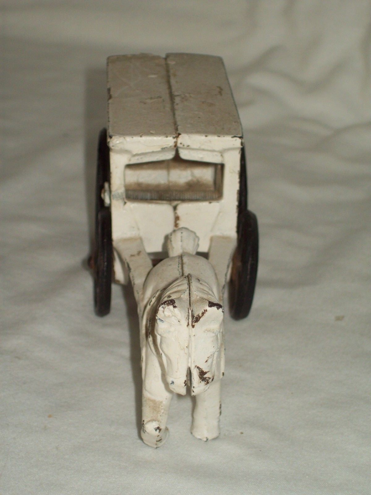 Vintage ~ Cast Iron ~ Fresh Milk Wagon with Horse  ~ Split Casting