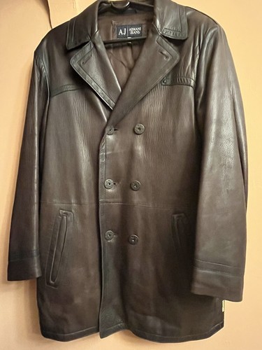 Giorgio Armani Leather Men's Jacket Brown | eBay