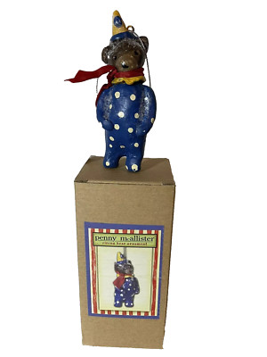 Penny MCALLISTER New In Box FOLK ART ORNAMENT CIRCUS BEAR NWT Christmas