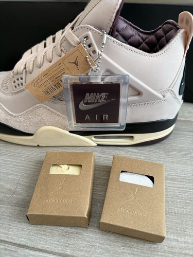Pre-owned Jordan A Ma Maniere Air  4 Fz4810-200 Fossil Stone Pewter Crush Sz 13.5 W / 12 M In Pink