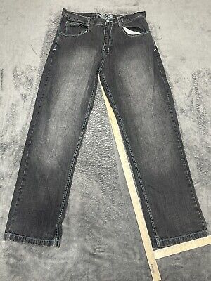 Evolution Black Denim Knot Jeans Men s 34x34 (32 ) Y2K Baggy Street Skater Urban