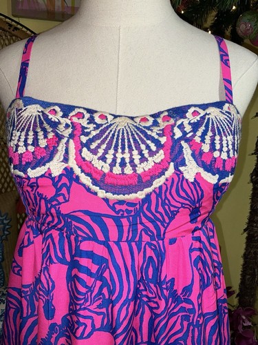 Pre-owned Lilly Pulitzer Bernadetta Maxi Dress Passion Fruit Pink Wild Nights Size 6