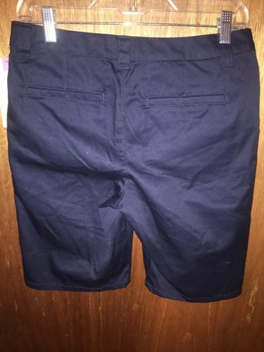 NWT Cherokee Navy Blue School Uniform Bermuda Khaki Chino Shorts Size 16