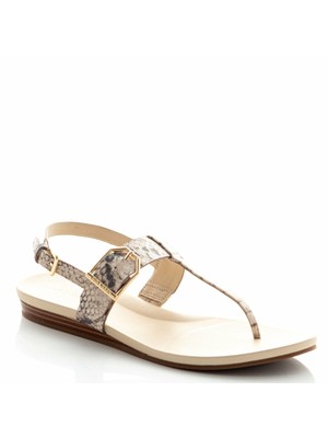 Женские бежевые босоножки на танкетке COLE HAAN из змеиной кожи Francine 5 B