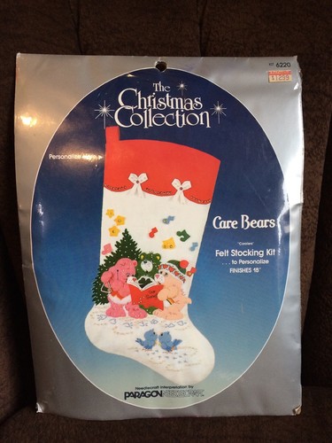 Care Bears 1986 Vtg Felt Stocking Kit Needlecraft Christmas Collection Carolers