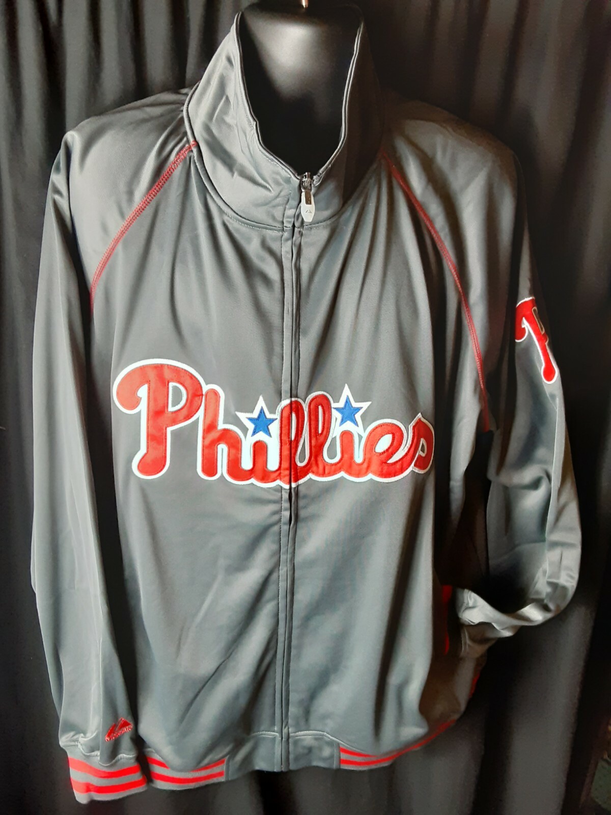 美品 Majestic MLB フィラデルフィア Phillies Jacket Majestic Philadelphia Phillies Therma Base Jacket New Big 6X