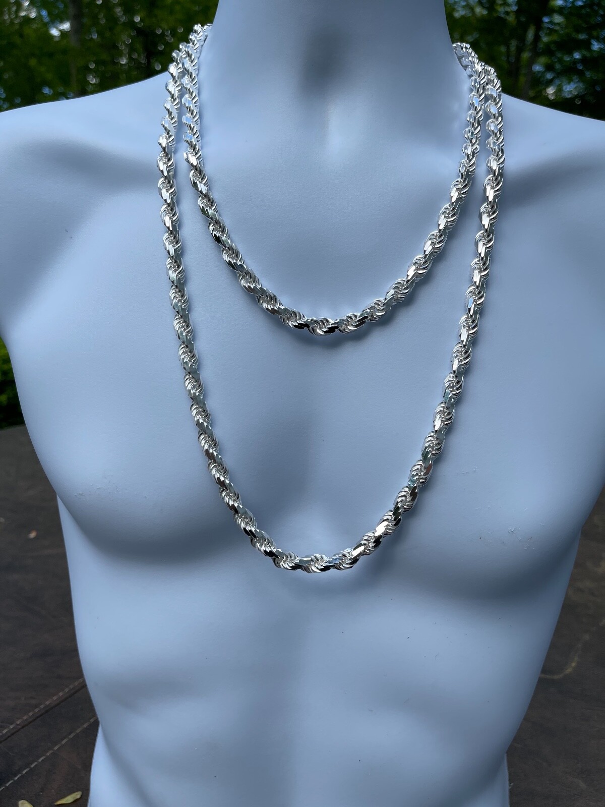 Pre-owned Silver Heavy 8mm Men's Rope Chain Real Solid 925 Sterling  Necklace 18"-30" Italy
