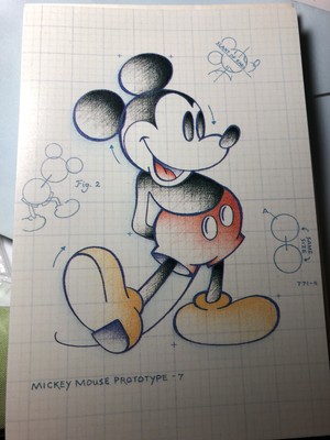 Disney Branded blank Card/env Set of 8; 5 3/4  X 4 7/8 . Mickey Mouse Prototype