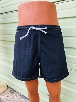 New Zara Men Black Swimsuit Swim Trunks Shorts Adjustable Waist size M #2676
