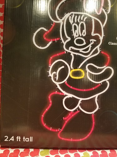 Gemmy Disney Magic Holiday Lighted Minnie Mouse Neon Sign Christmas Yard Decor