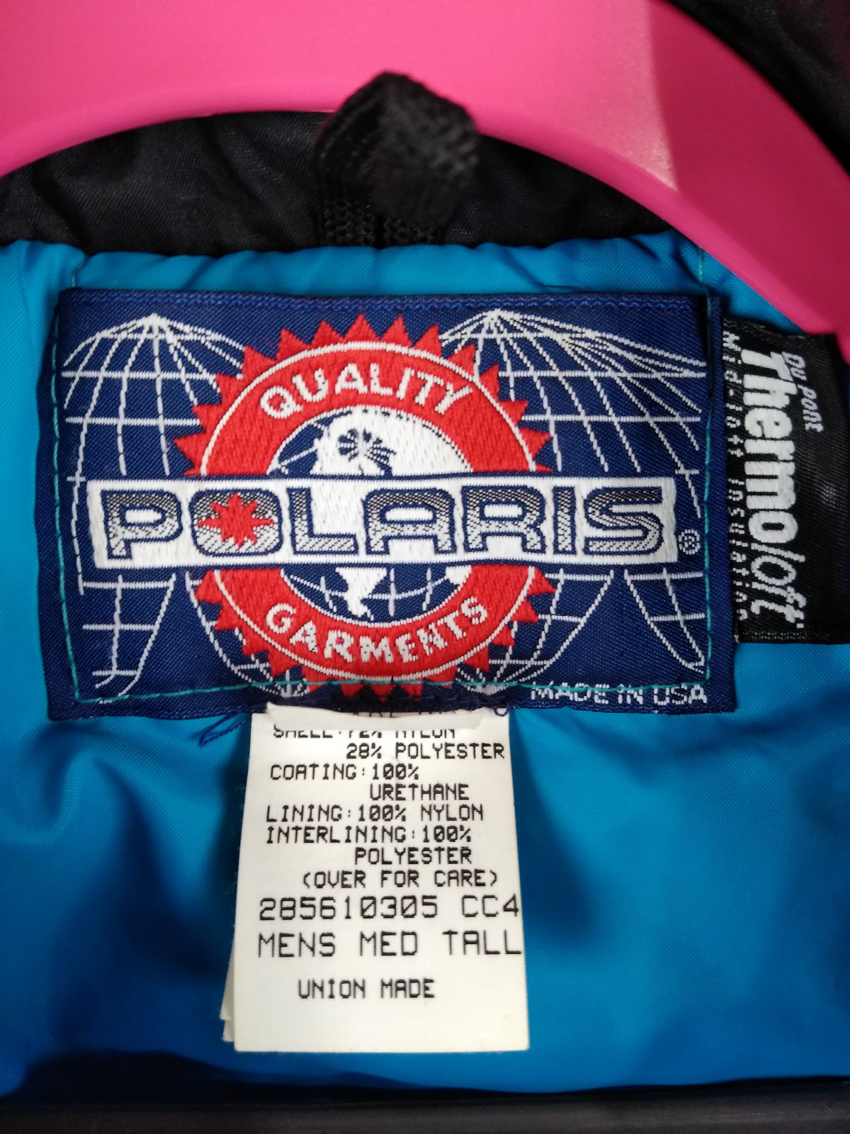 Polaris Mens Indy Coat Jacket Blue Black White Size Medium Tall