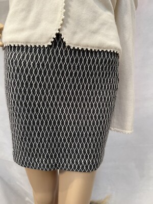 Jil Sanders skirt gray/ivory cashmire/silk S Org.$950