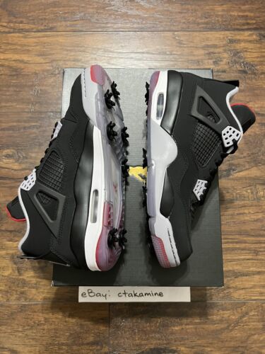 シューズ(男性用) NIKE JORDAN 4 GOLF BRED US8 CU9981-002 Jordan 4 Golf 'Bred' - Air Jordan - CU9981 002 - black/fire