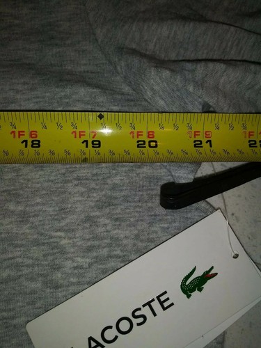 NWT Mens Lacoste Croc Logo Short Sleeve Moisture Wicking Sleepwear T-Shirt Gray
