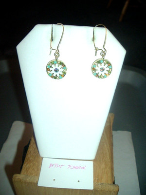 Long Dangling Multicolor Enamel Round Discs Betsey Johnson Pierced Earrings-NWT