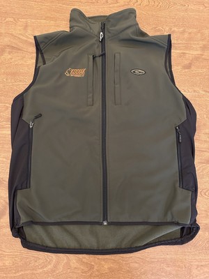 Drake Waterfowl Logo Black Green Full Zip Fleece Magnattach Vest Men's Sz XL